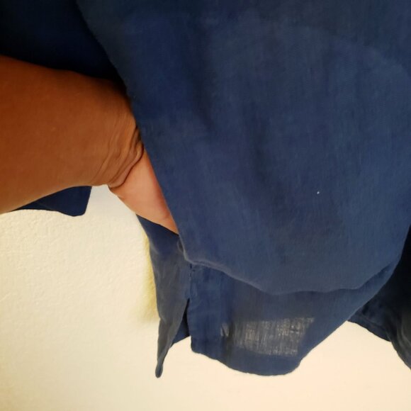 Chico's Blue 100% Linen Pullover Tunic Top with Pockets Size 20 EUC - Picture 7 of 10